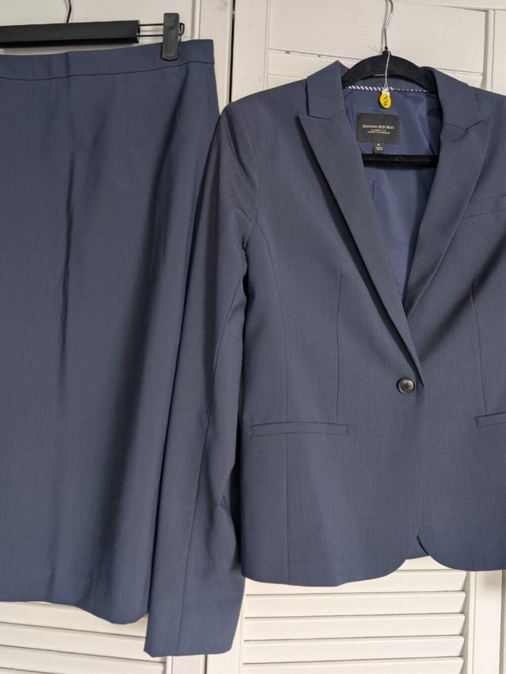 Banana Republic Skirt Suit Set - Slate Blue / Navy - Size 4